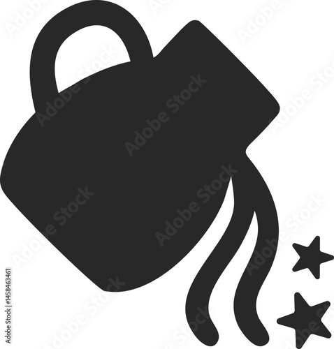 Aquarius zodiac solid icon symbolizing innovation and independence.