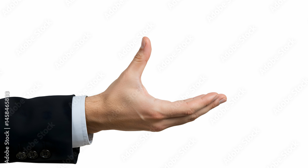 Hand Gesturing Holding Something Small Isolated on White Hand Gesturing Holding Something Small Isolated on White
