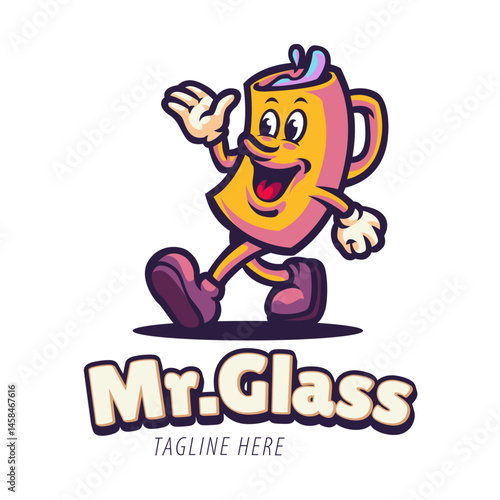 Mr Glass Cartoon Logo