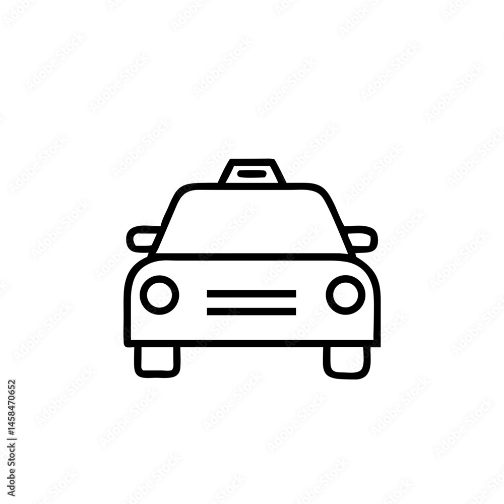 Taxi Sign Icon for Transportation Apps and Ride Service Platforms - Clean Line Design for Urban Navigation Tools and City Travel Guide Interfaces Taxi Sign Icon for Transportation Apps and Ride Service Platforms - Clean Line Design for Urban Navigation Tools and City Travel Guide Interfaces