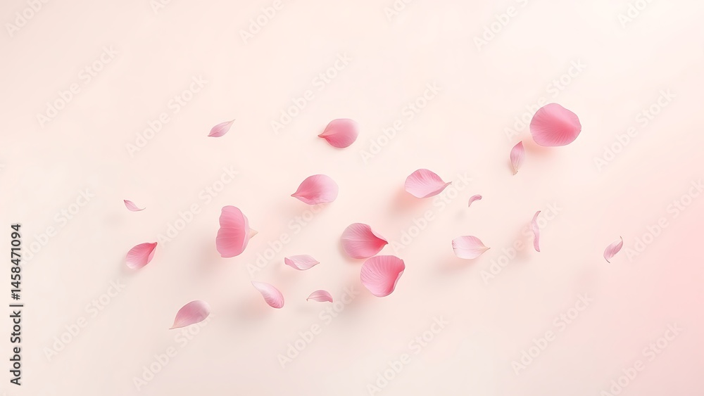 水平に漂うピンクの花びらたち 水平に漂うピンクの花びらたち