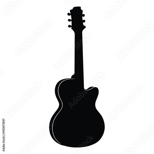 A silhouette of stringed instrument Icon vector on a white background