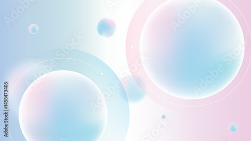 Soft pastel bubbles on gradient background.