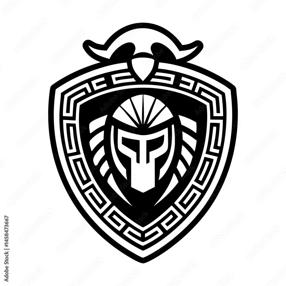 Obraz premium A solid style icon depicting warrior shield