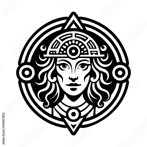 Photos A glyph style icon showing delphi goddess