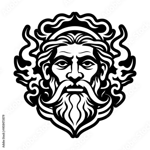 A solid style icon depicting oracular god