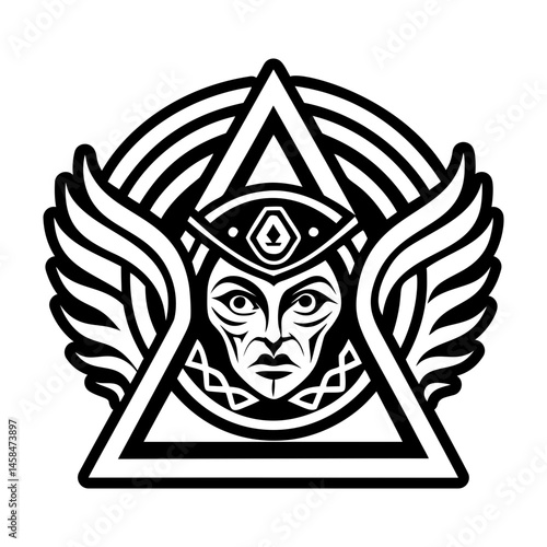 A glyph style icon showing prophecy