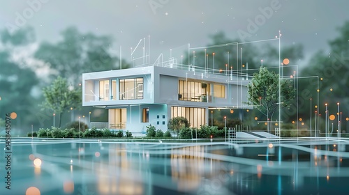 Technology 3D visualization of smart house network connections