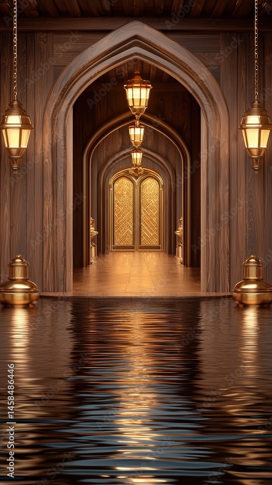 Obraz premium Bright hallway featuring a ceiling light creating a welcoming and inviting ambiance