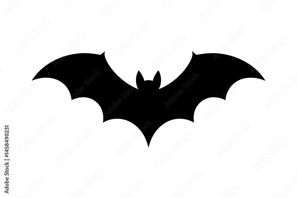 Black bat silhouette halloween vector illustration Black bat silhouette halloween vector illustration