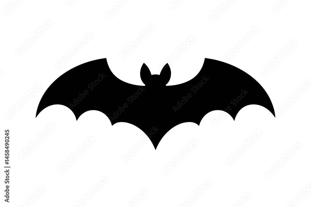Fototapeta premium Black bat silhouette halloween vector illustration
