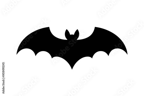 Black bat silhouette halloween vector illustration