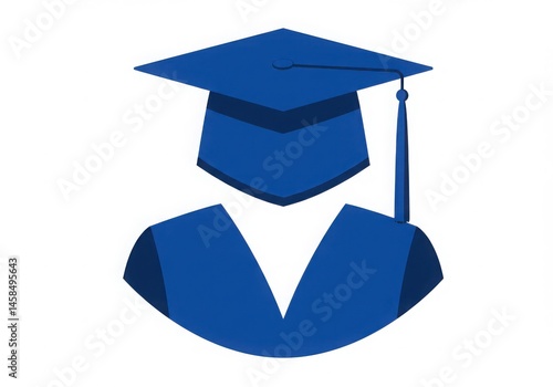 Wallpaper Mural Blue graduation cap and gown icon isolated on white background Torontodigital.ca