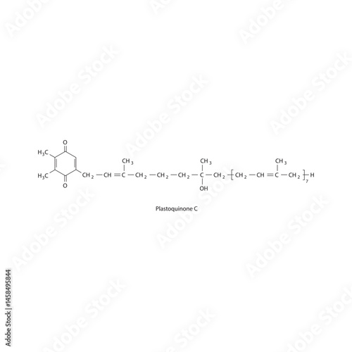 Plastoquinone C Skeletal Formula – Organic Electron Carrier Compound simple schematic illustration.