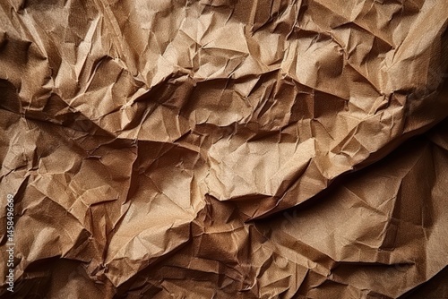 Wallpaper Mural Close-up of crumpled brown paper creating a textured, wrinkled surface with deep folds and shadows. Torontodigital.ca