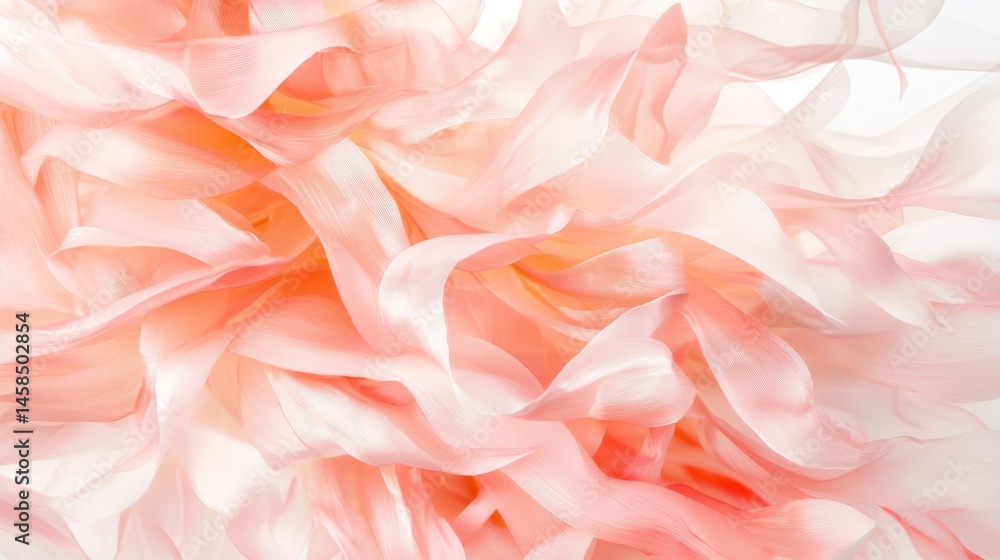 Soft Pink Silk Fabric Texture with Flowing Layers and Waves Soft Pink Silk Fabric Texture with Flowing Layers and Waves