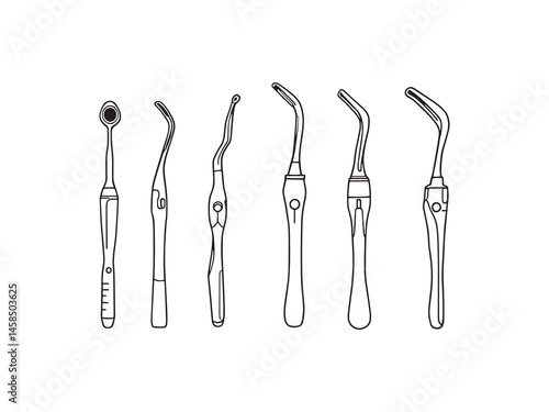 Laryngoscope Line Art Vector Icons