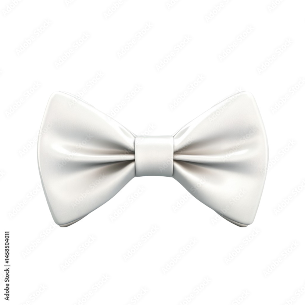 Naklejka premium A white bow tie isolated on a white background a simple elegant accessory