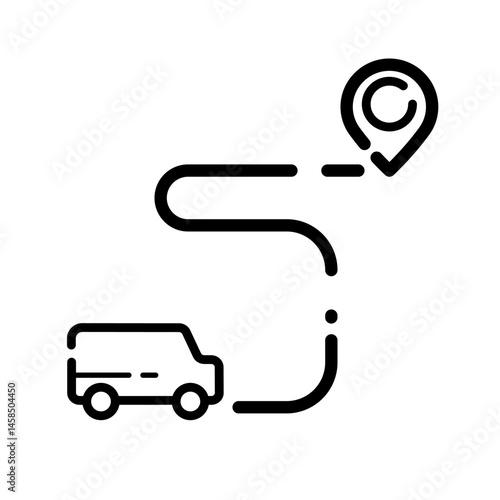 Car travel, navigation – vector icon