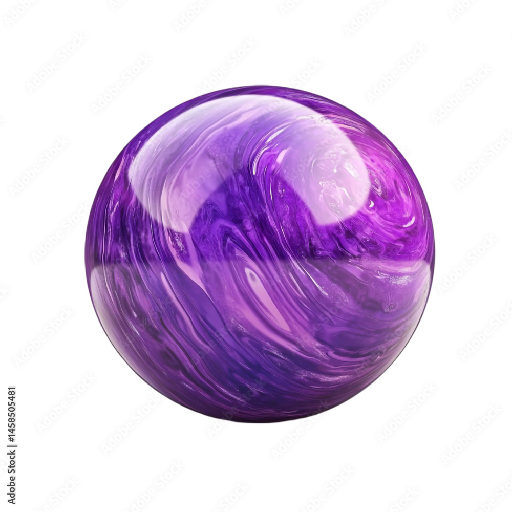 Obraz premium Purple sphere with swirling marble design abstract art