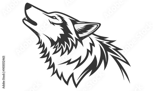 "Howling Wolf Logo Design – Tribal Wild Animal Vector Art"