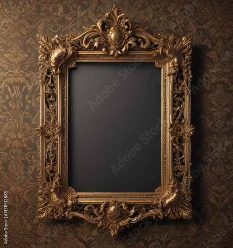 Intricately designed frames on rich damask, luxurious feel,  luxury,  damask,  texture