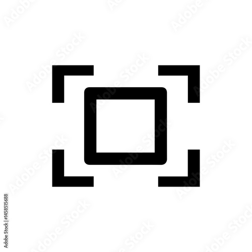 Viewport Camera Frame Icon - Simple Black Angle Outline