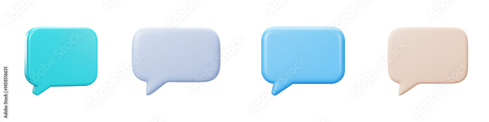 Set of Text Message Bubble Icons Isolated on Transparent Background Set of Text Message Bubble Icons Isolated on Transparent Background