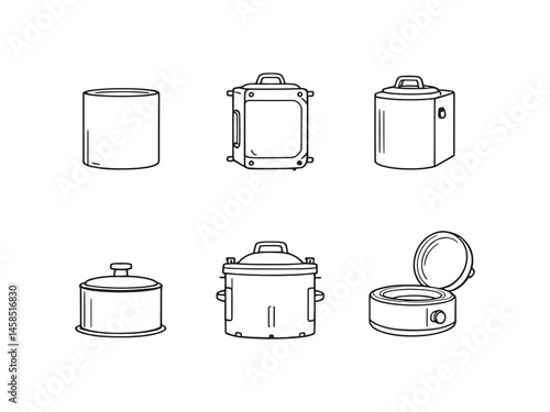 Autoclave Equipment Line Art Set