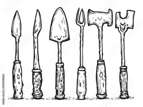 Awl Tool Line Art Collection