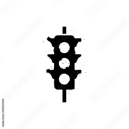 Traffic Light Icon with Faded Spray Effects