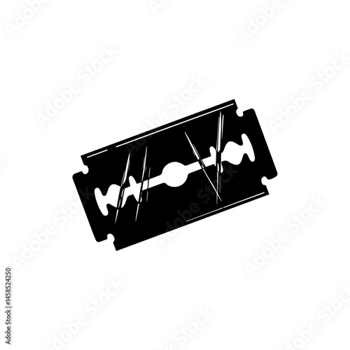 Razor Blade Icon with Paint Run and Scratch Lines Symbolizing Edge and Aggression
