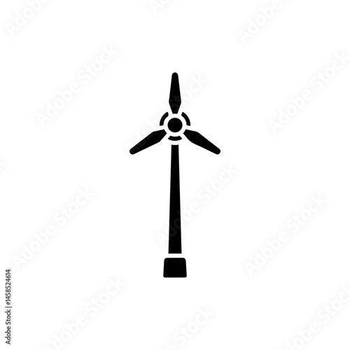 Wind Powered Streetlamp Icon - Black Filled Glyph Design
