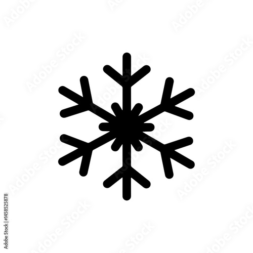 Snowflake Icon with Six Branches