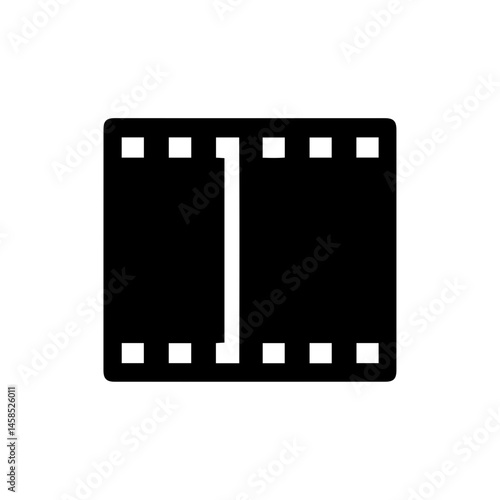 Film Strip Unrolling Horizontally Icon Black Filled