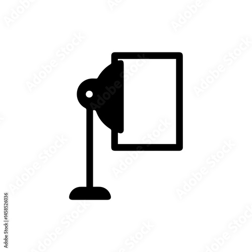 Light Diffuser Panel on Stand Black Filled Icon