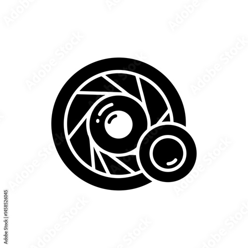 Macro Lens with Close Focus Icon - Black Filled