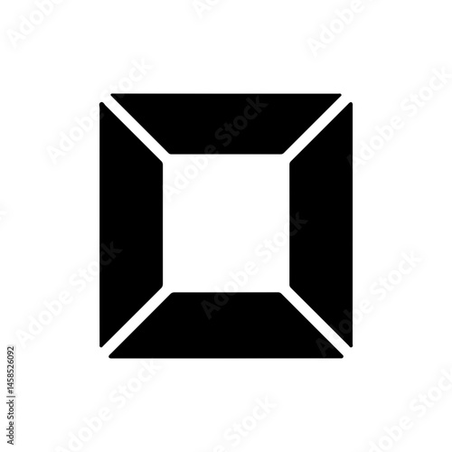 Photography Lightbox Cube Shape Icon Black Filled