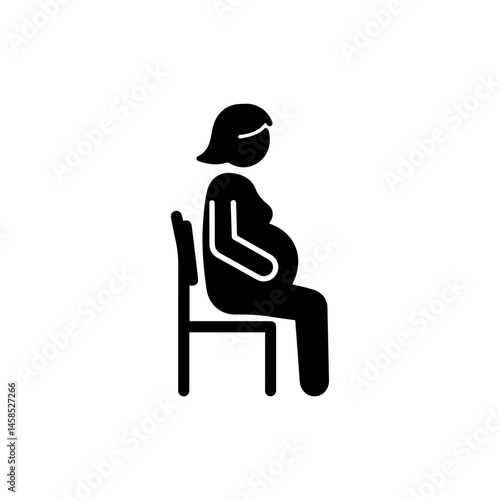 Woman in Maternity Clinic Waiting Room Icon
