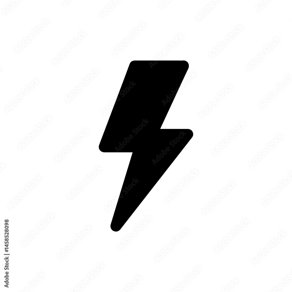 Filled Black Icon Bolt Symbol for Trending Topic Style Filled Black Icon Bolt Symbol for Trending Topic Style