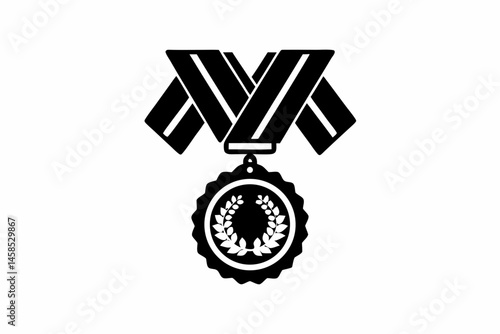 medal icon silhouette vector illustration