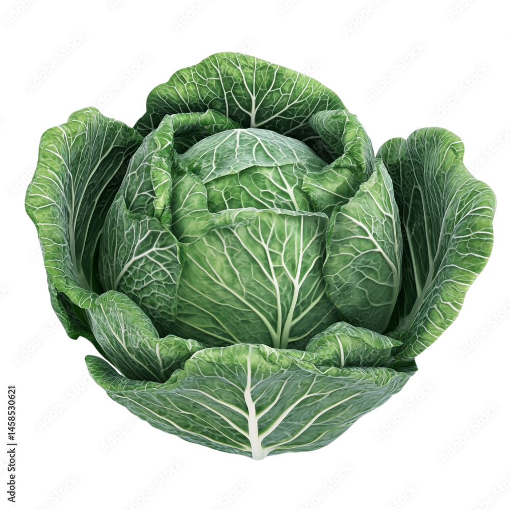Obraz premium Green cabbage fresh vegetable healthy food natural ingredient closeup view
