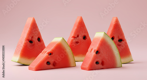 Juicy Watermelon Slices: Summer Fruit Background