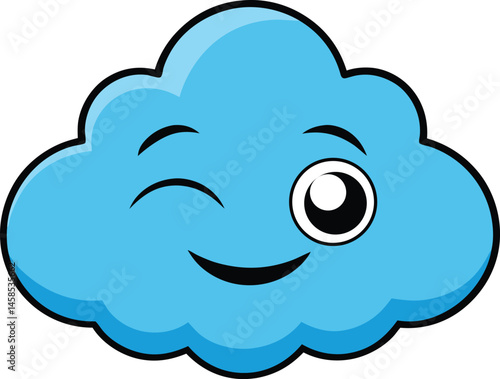 Winking cloud illustration
