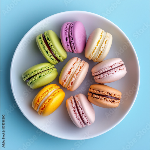 Wallpaper Mural colorful macaroons on a white plate Torontodigital.ca