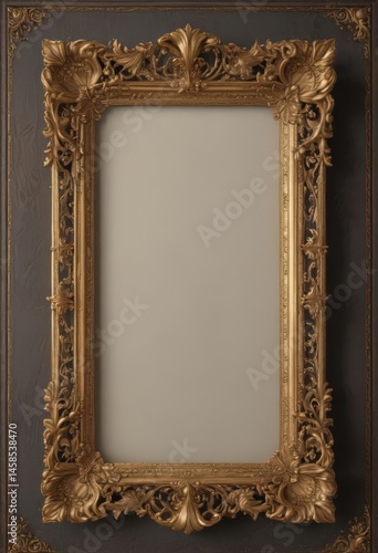 Intricate gold frame, delicate design, vintage style, golden, wedding decor, gilded