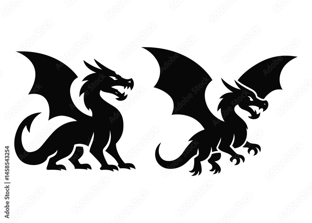 Naklejka premium Dragons vector