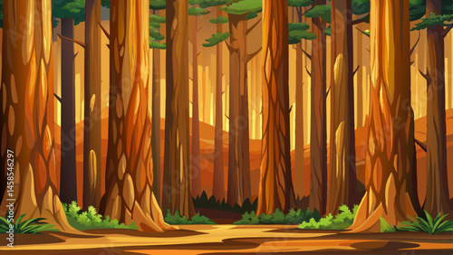 Brown vertical wood texture background coming from natural tree. panorama Very beautiful