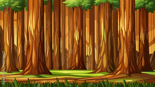 Brown vertical wood texture background coming from natural tree. panorama Very beautiful