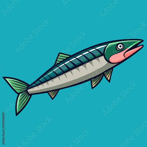 sleek design mackerel fish vector